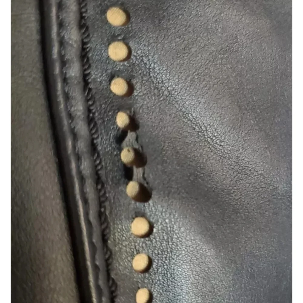 Shiraleah Anthropologie Hobo Bag Black Faux Leather Studded Shoulder Purse